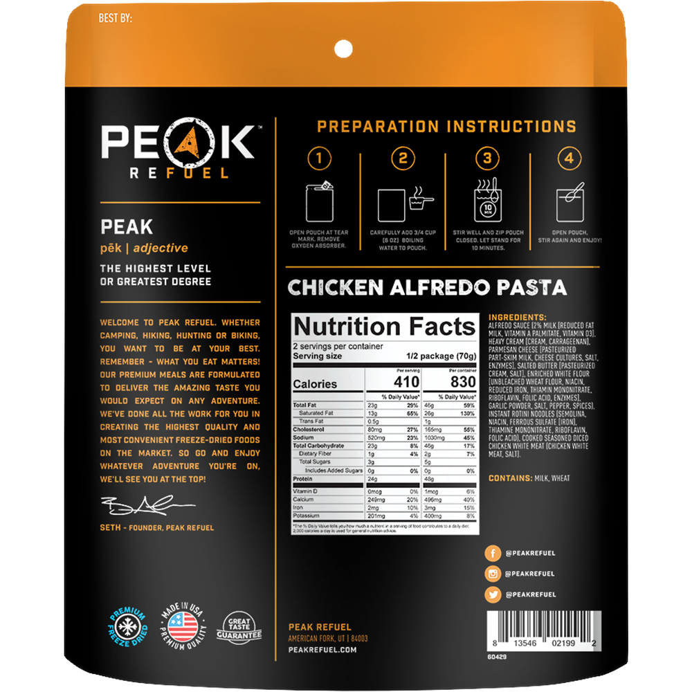 Peak Refuel Chicken Alfredo