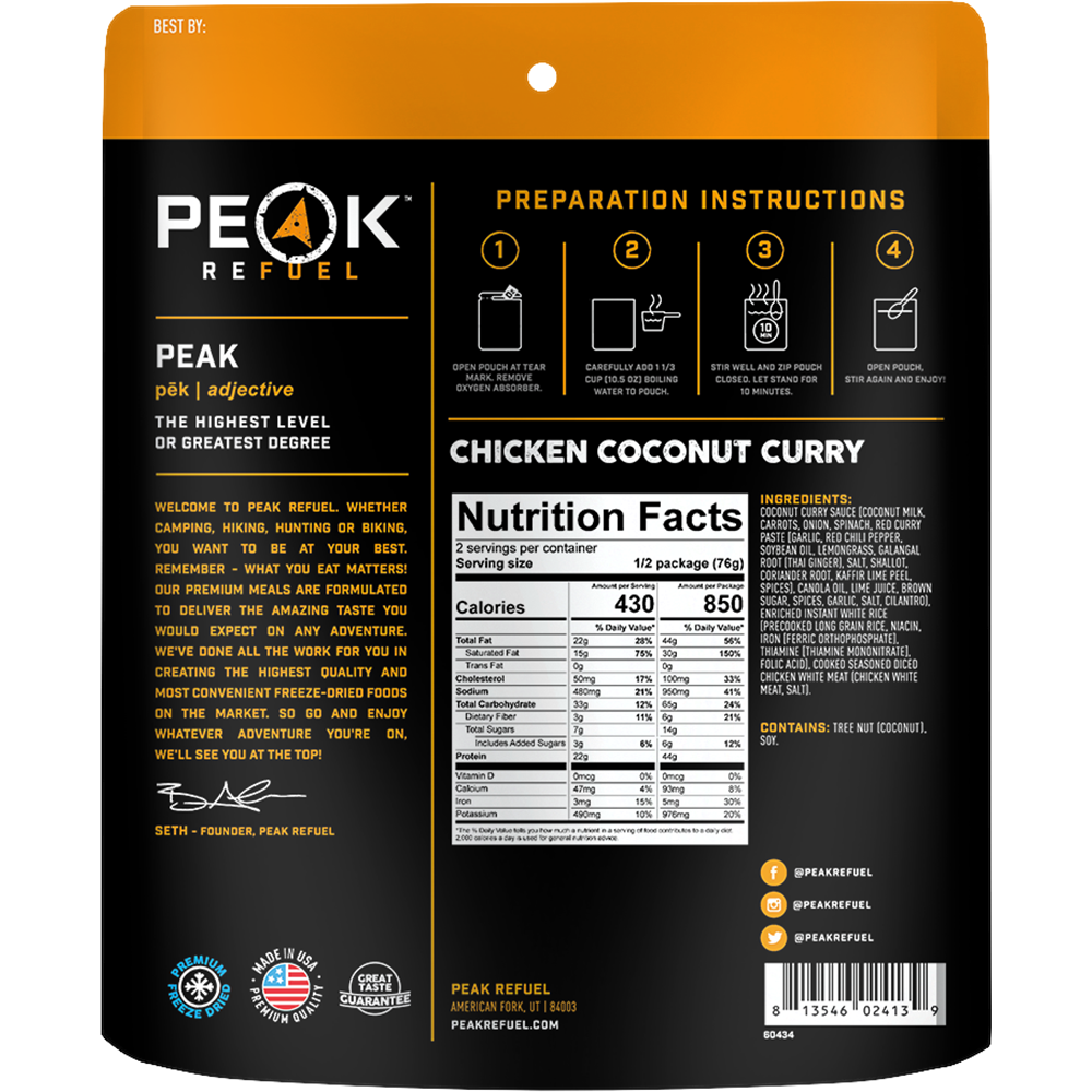 Peak Refuel Chicken Coconut Curry