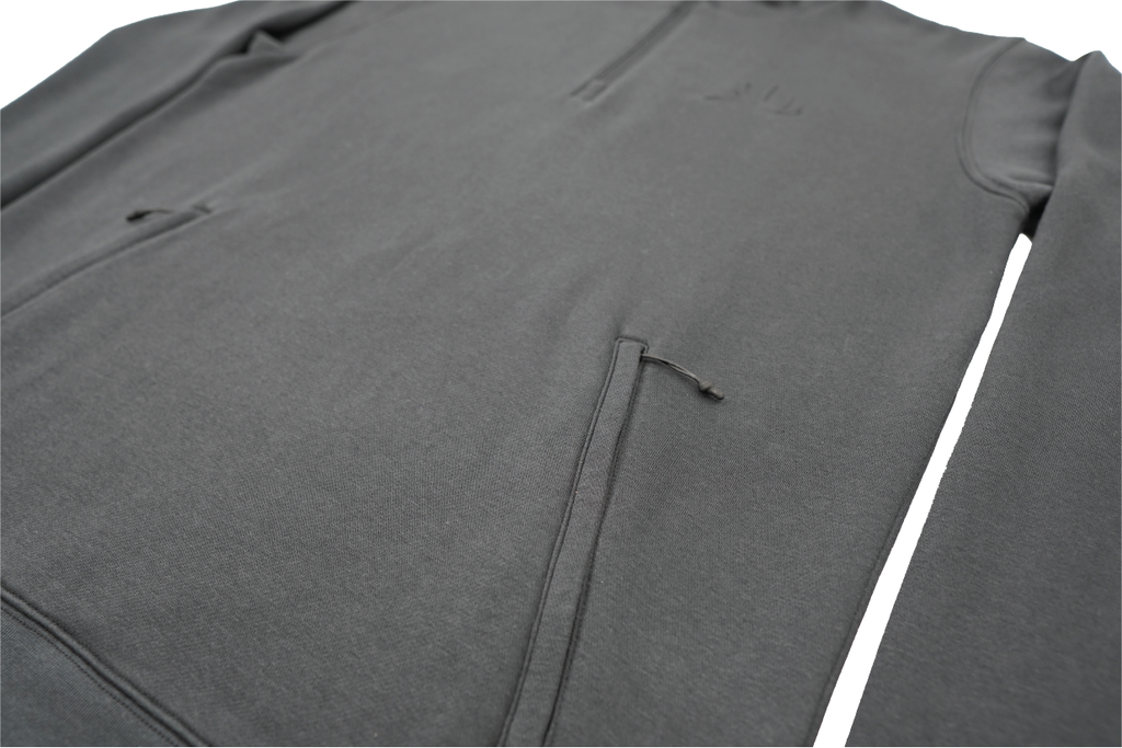 QZ Hoodie - Black Zipper Detail 