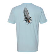 Salmon Fly Tee - Ice Blue Back 