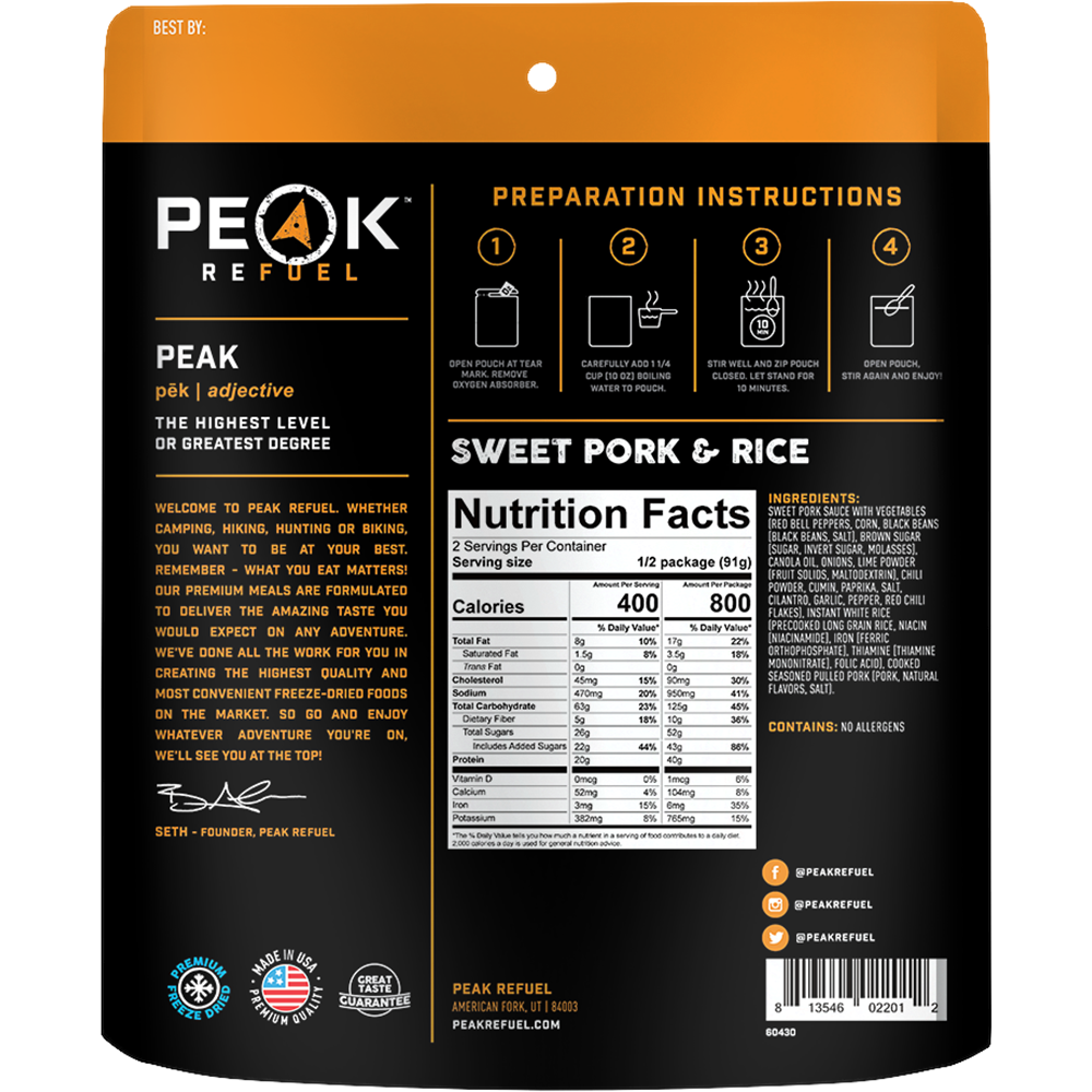 Peak Refuel Sweet Pork & Rice