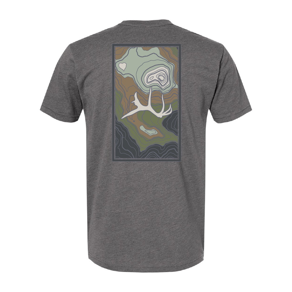 Topo Map Tee - Charcoal (Back) 