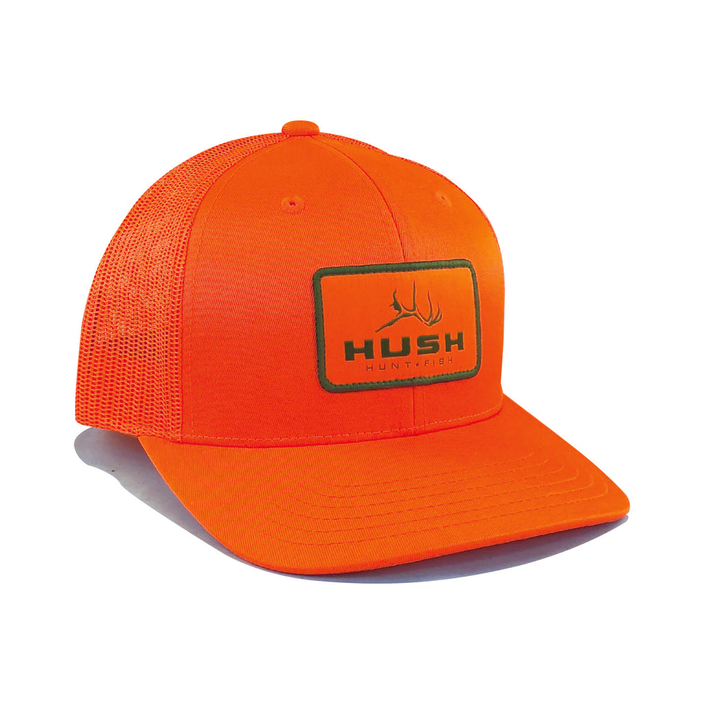 blaze orange patch hat