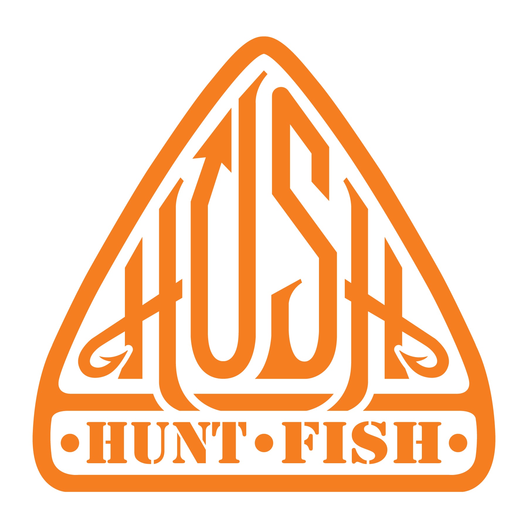 Orange hush triangle decal