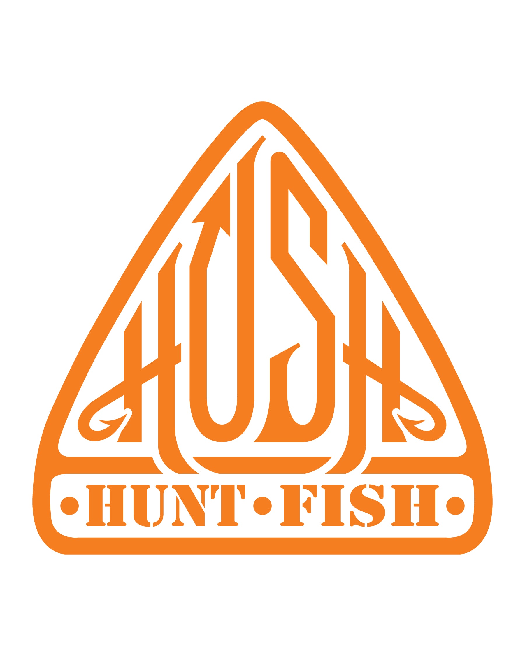 Orange hush triangle decal