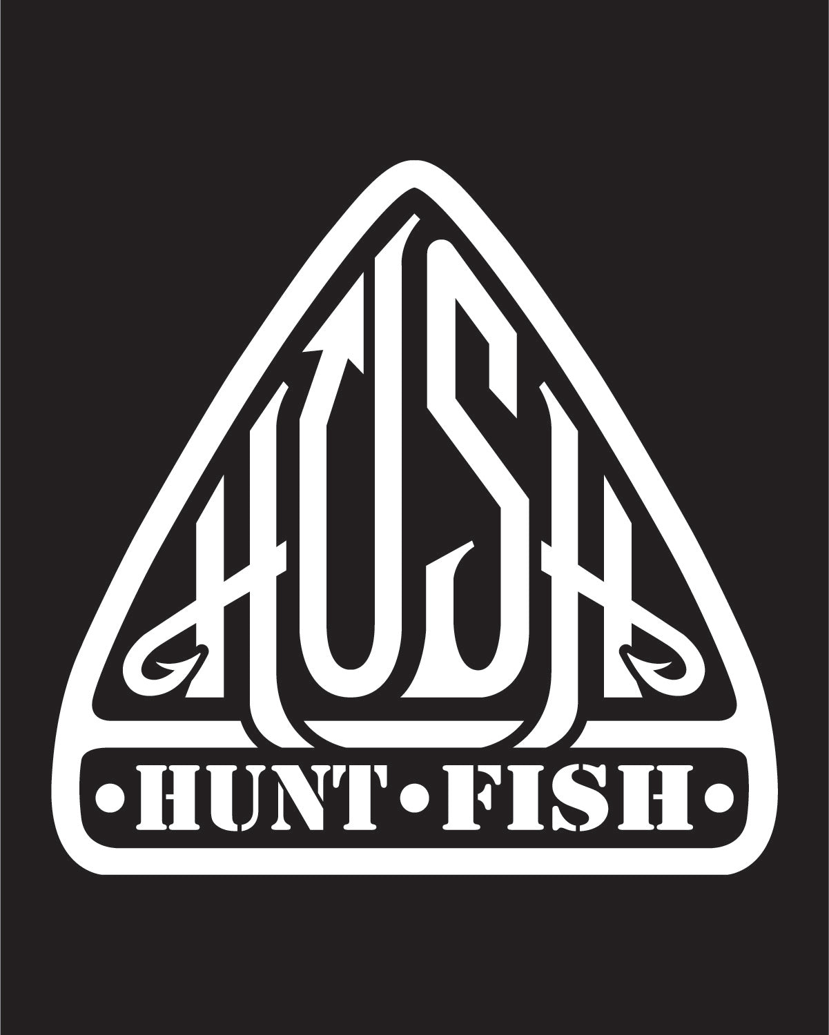 white hush triangle decal